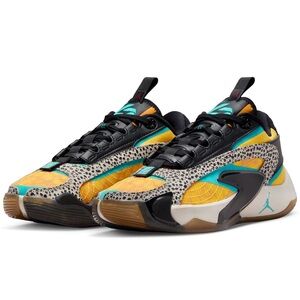 Jordan Athletic Shoes in Orange, Black, and Teal